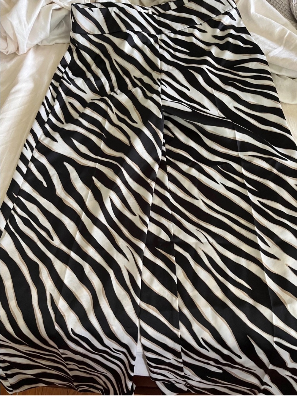 Anne Klein soft wide leg zebra pants size 12/14